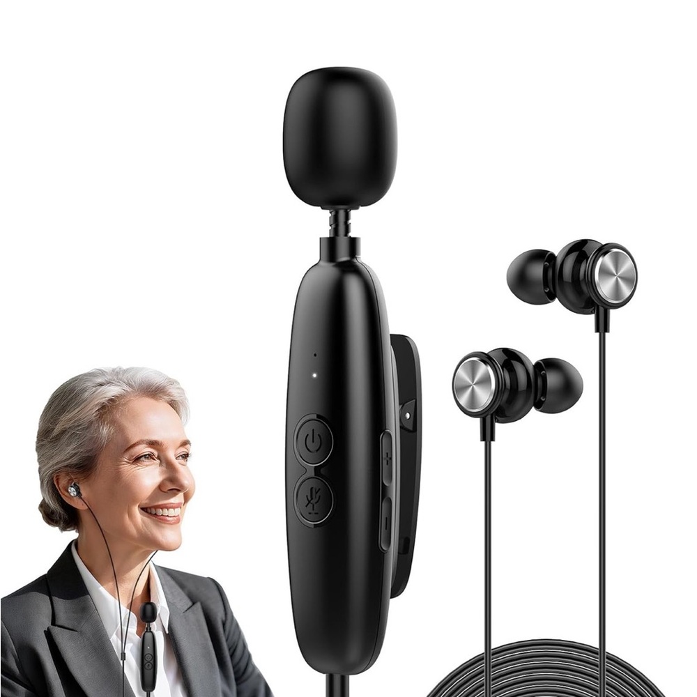 IceHeat Personal Sound Amplifier for Seniors 50dB Rechargeable Noise Cancel